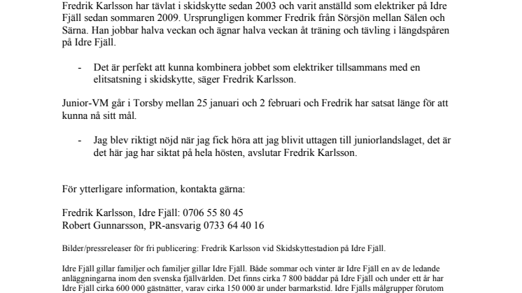 Fredrik Karlsson från Idre Fjäll tävlar i Junior-VM
