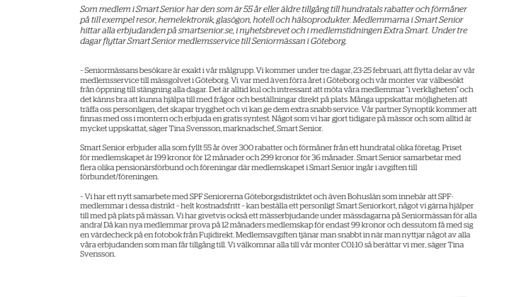 Smart Senior möter seniorer på mässa i Göteborg