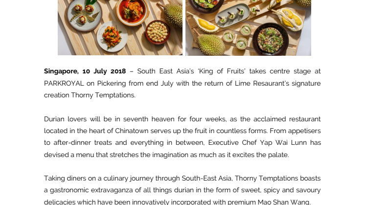 A Durian Fiesta Fit for a King