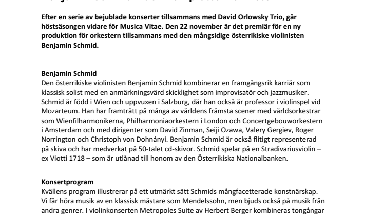 Benjamin Schmid – Den komplette violinisten