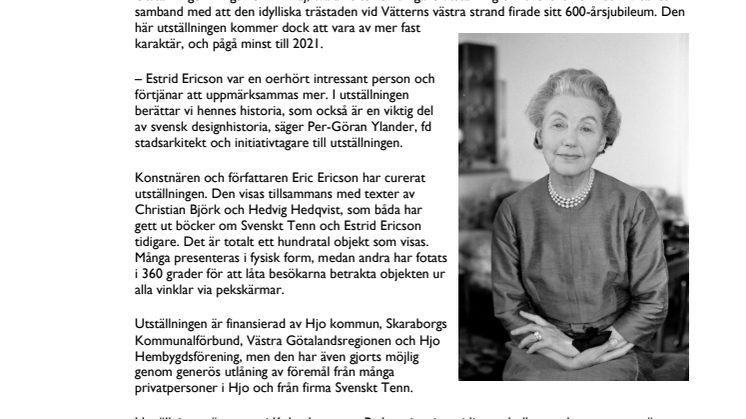 Fast Estrid Ericson-utställning öppnar i Hjo