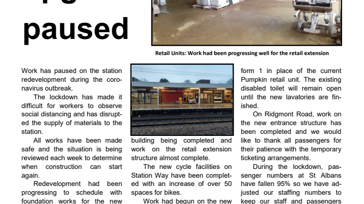 St Albans station development paused due to Covid-19