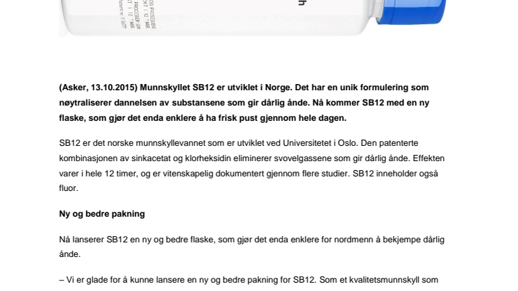 Premium munnskyllet SB12 med ny og bedre flaske 