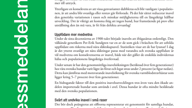 Svenska hundar allt mindre inavlade