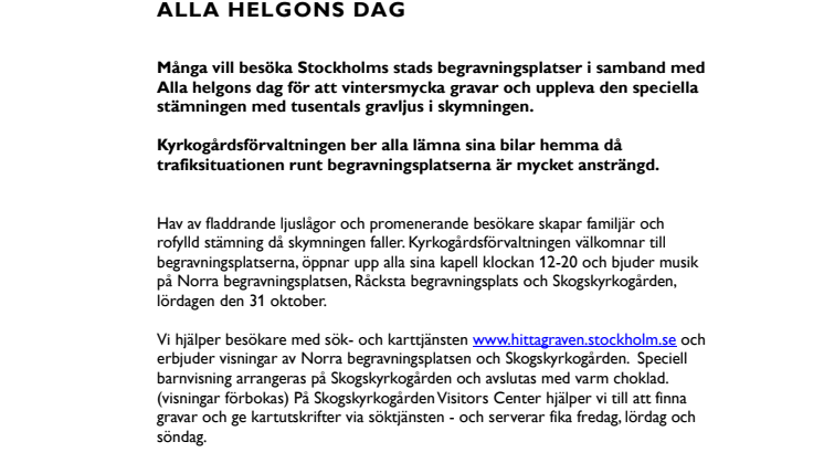 ALLA HELGONS DAG