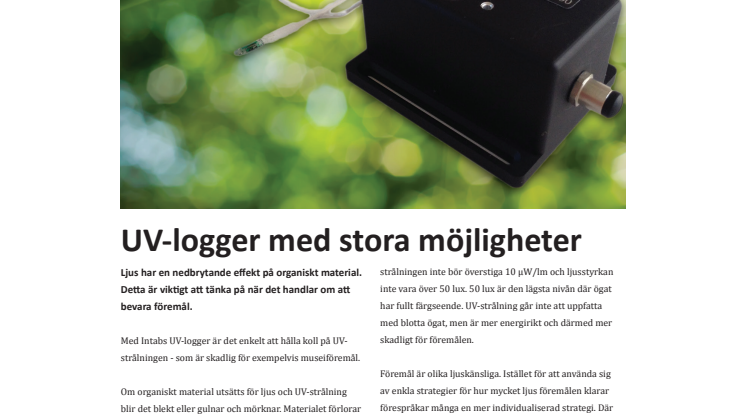 UV-logger med stora möjligheter