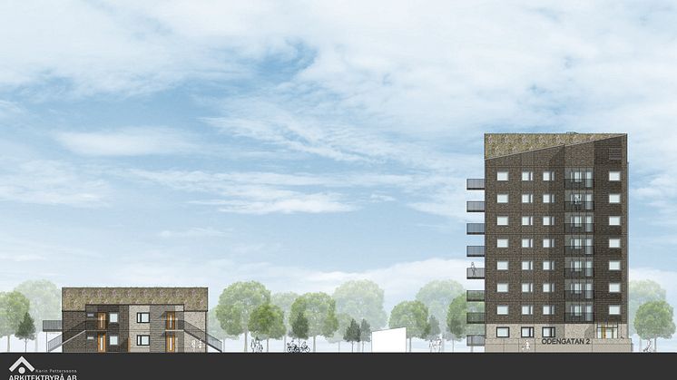 På Högasten blir det 67 nya lägenheter, fördelat på två åttavåningshus och två tvåvåningshus.  På taken blir det sedum och solceller. Samtliga lägenheter har balkong eller uteplats.  