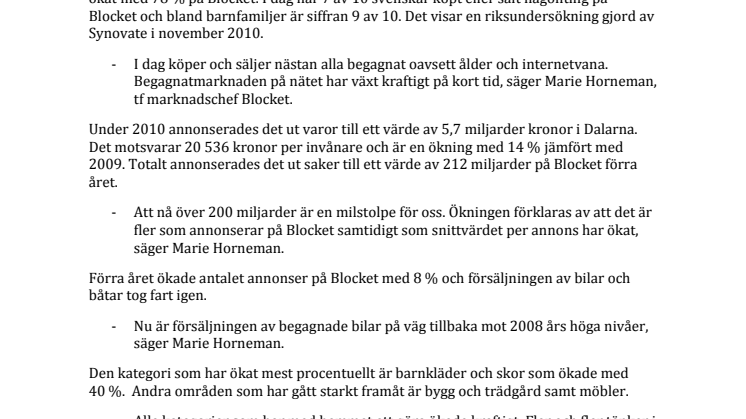Dalaborna sålde på Blocket för 5,7 miljarder 2010