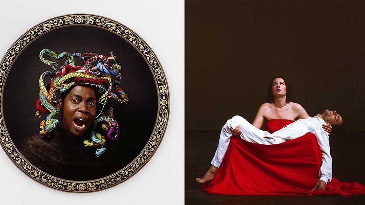 Yinka Shonibare, Medusa West, 2015. © Yinka Shonibare CBE. Courtesy of James Cohan, New York. Marina Abramović/Ulay, Anima Mundi (Pieta), 1983/2002. © Marina Abramović and Ulay. Courtesy of the Marina Abramović Archives. 