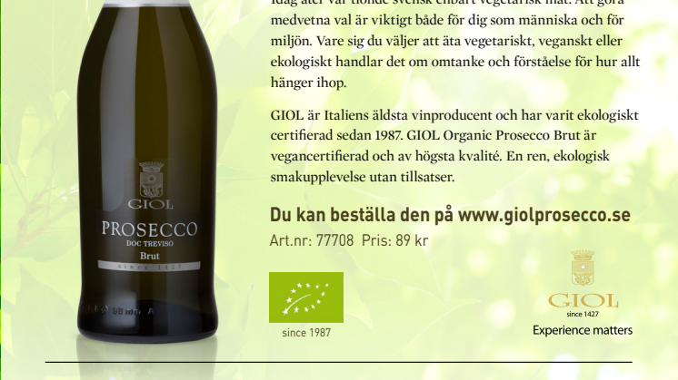 GIOL Organic Prosecco veganvin