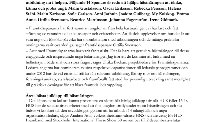 Julklapp till hela hästnäringen från HUS 