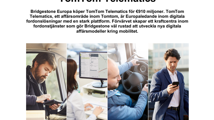 Bridgestone Europa förvärvar TomTom Telematics 