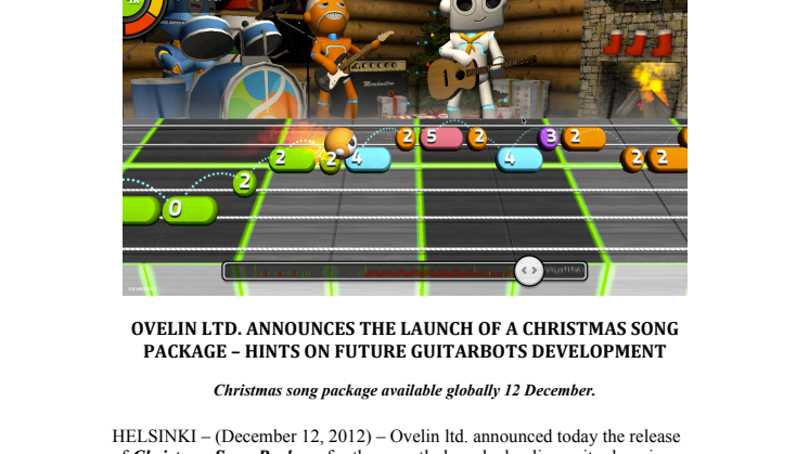 Ovelin releases GuitarBots Christmas Song Package