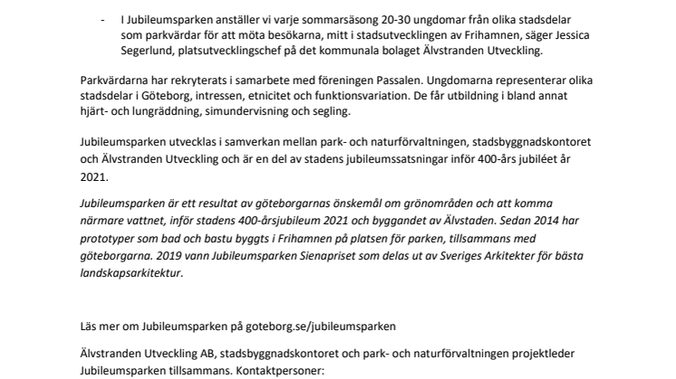 Fler än 100 000 besökte Jubileumsparken 2019