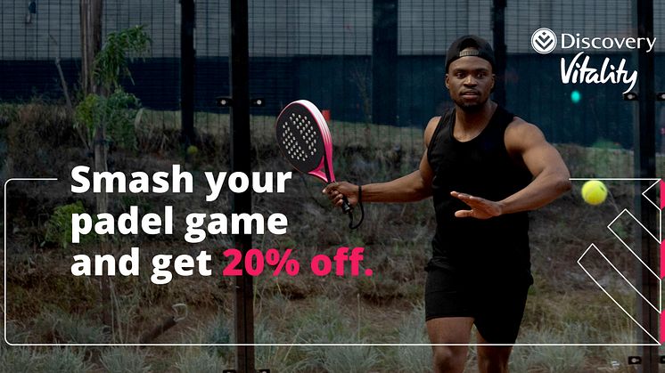 Vitality members can now save 20% on padel bookings