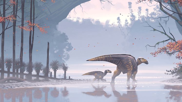 En upplevelse i dinosauriernas fotspår. Bild: Simon Stålenhag.