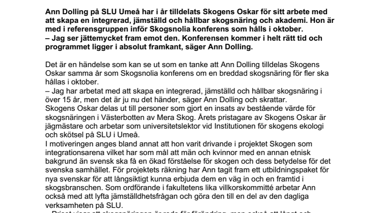 Mångfaldspristagare ser fram emot höstens skogskonferens ”Programmet ligger i absolut framkant”