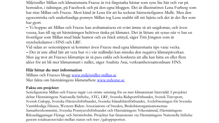 Hästnäringens senaste stjärnskott: Millan och Frazze ger klimatsmarta tips