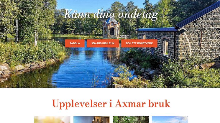 Ny destinationswebb för Axmar Bruk vid Östersjökusten.