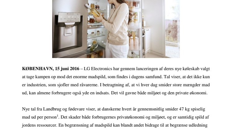 LG OPFORDRER DANSKERNE TIL AT REDUCERE MADSPILD