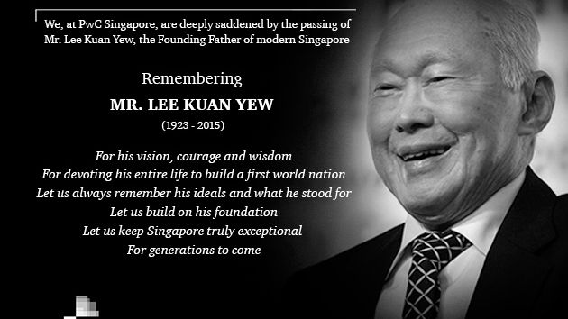 PwC Singapore remembers Mr. Lee Kuan Yew