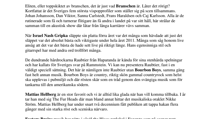 Arne Hegerfors, Tina Nordlund och ännu mer inspiration - Programmet fylls på med ett tjugotal namn