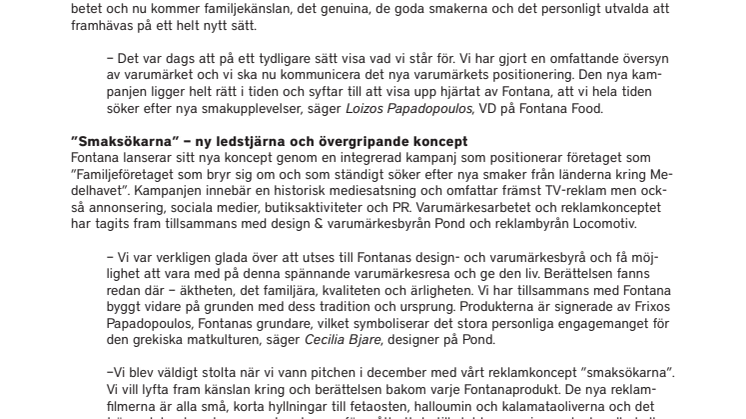 Fontana med ny förpackningsdesign och nytt reklamkoncept