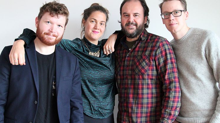 Fr. v. Thor Rutgersson, Ida Östensson (Make Equal), Marcus Pehrsson och Jonas Kofod (Studiefrämjandet). Foto: Burt von Bolton