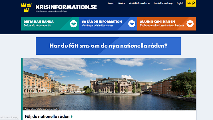 Kraftig ökning av trafik till Krisinformation.se