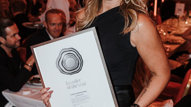 Ulrika Hammarström, founder of Scandinavian CRO, received the Growth Rings in Silver for the global award Founder of the Year category Small Size Companies at the Founders Awards Gala on September 20.