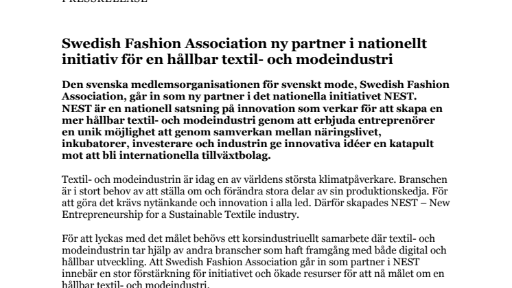 PM - Swedish Fashion Association ny partner i nationellt initiativ för en hållbar textil- och modeindustri.pdf