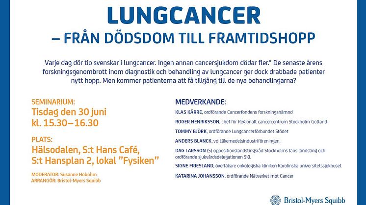 Almedalen 2015: Lungcancer - från dödsdom till framtidshopp 
