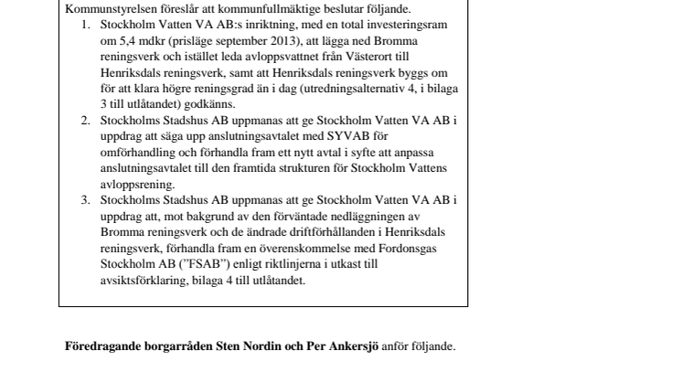 Per Ankersjö (C): Stockholms stad gör historisk miljösatsning på sänkta utsläpp till Mälaren och Saltsjön 