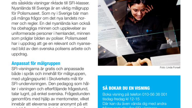 Gratis visningar om svensk polis och demokrati för SFI-klasser på Polismuseet