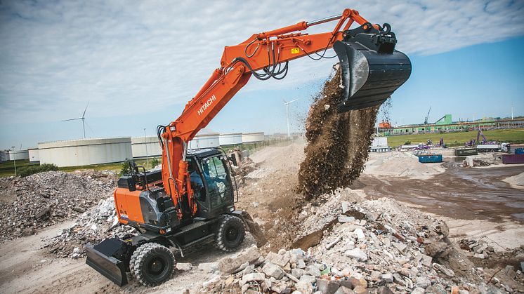 Hitachis  ZX145W-6 hjulgrävare Delvator