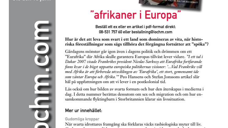 Afrikaner i Europa, nytt nummer av tidskriften i&m ute nu!