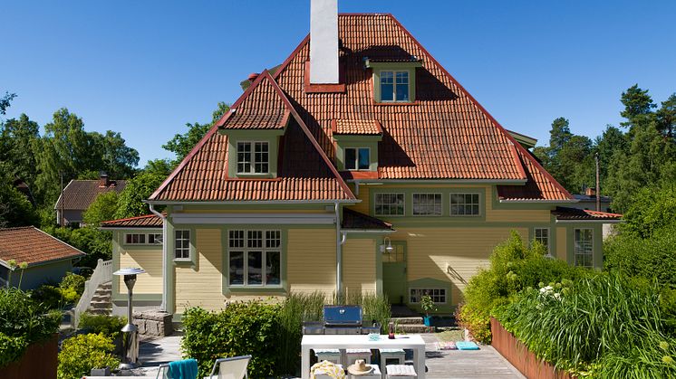 Träfasader i gult