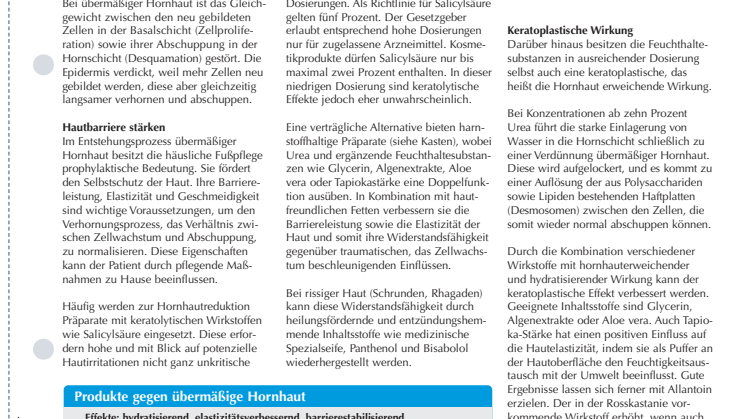 Produkte gegen Hyperkeratose: Mehr Pflege für weniger Hornhaut