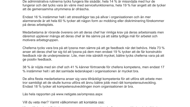 Hur mår våra medarbetare på sin arbetsplats?