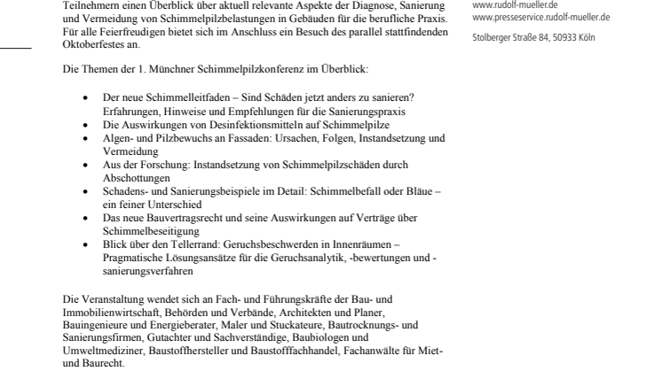 1. Münchner Schimmelpilzkonferenz