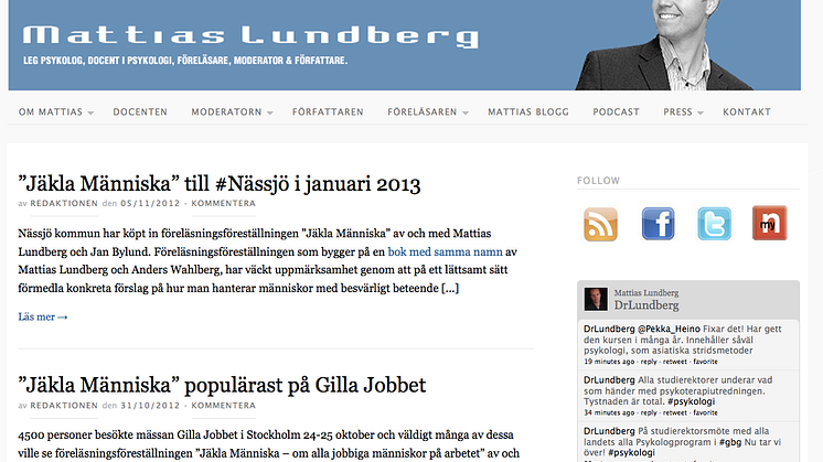Nylansering av mattiaslundberg.se #psykologi