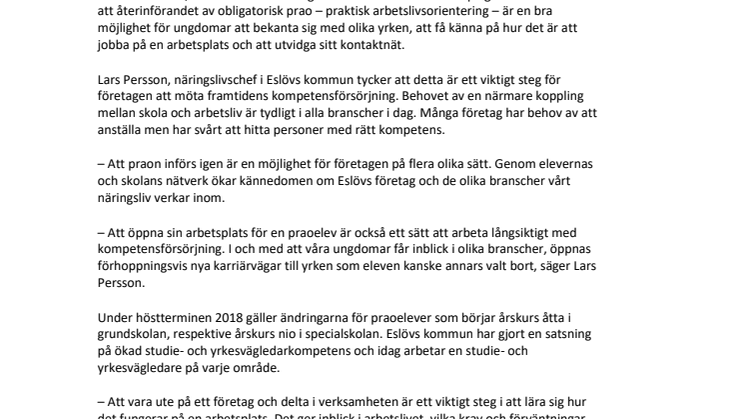  Nu blir prao obligatoriskt igen