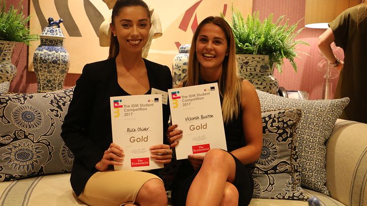 Gold for Marketing students Alice Oliver and Victoria Buxton