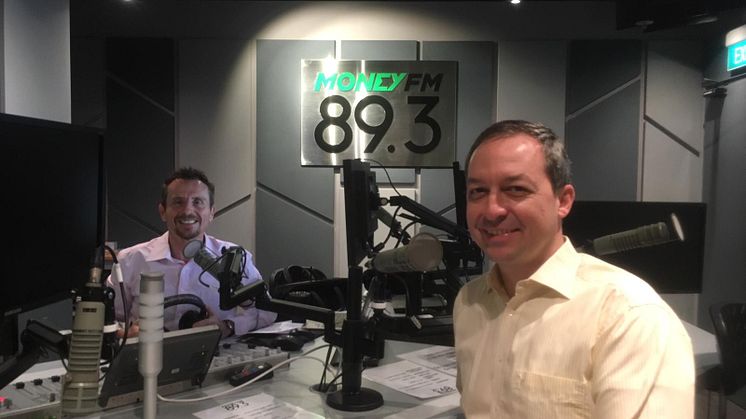 Mark Laudi in the Money FM 89.3 studio with Jason Dasey