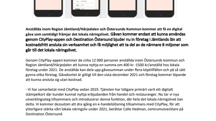 Gåva till anställda stöttar lokala företag 