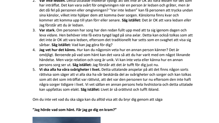 ​5 fraser du inte ska säga till sörjande