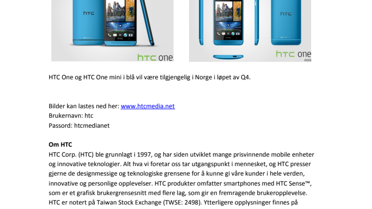 HTC introduserer en ny farge-variant til One-familien 