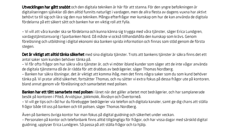 Sparbanken Nord utbildar i digital säkerhet (pdf)