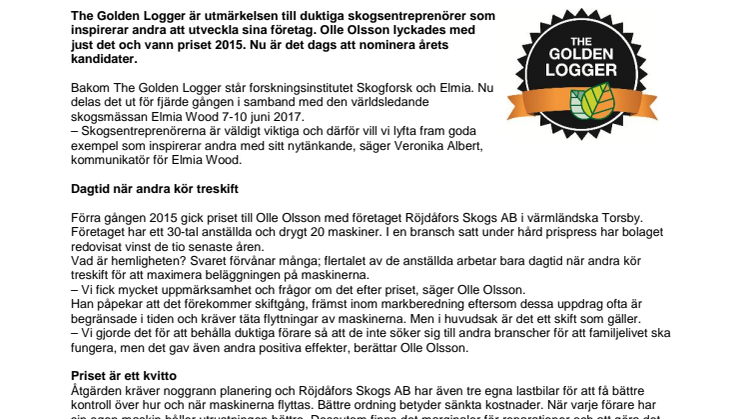 Vem blir årets skogsentreprenör?