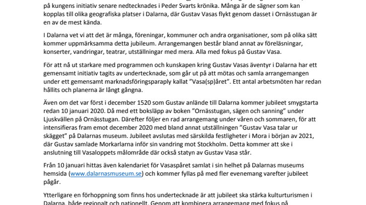Vasaspåret – Gustav Vasa i Dalarna 500 år